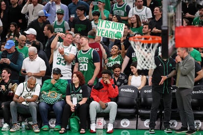 "This is our year"says the sign held by a Celtics fan during the second game.