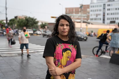 Desiree Huaranga, en el centro de Lima donde se produjeron las protestas el pasado noviembre.