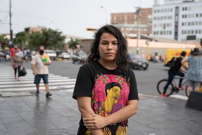 Desiree Huaranga, en el centro de Lima donde se produjeron las protestas el pasado noviembre.