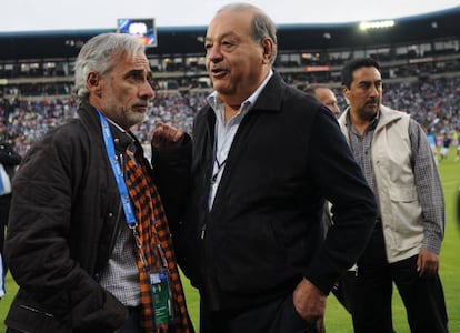 Jesús Martínez (i) y Carlos Slim durante 2014.