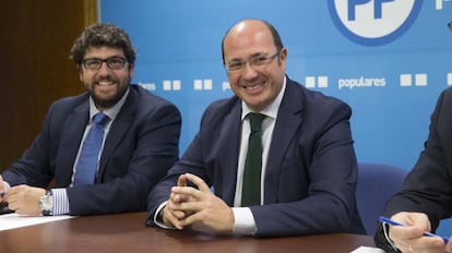 Pedro Antonio S&aacute;nchez y Fernado L&oacute;pez Miras, el nuevo presidente de Murcia. 