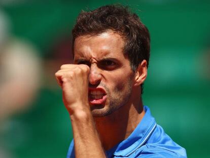 Ramos celebra su victoria frente a Cilic.