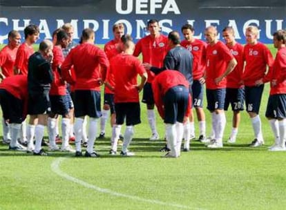 El equipo del PSV en el entrenamiento de hoy
