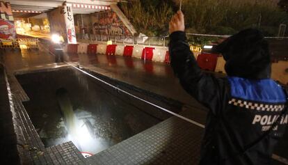 Esvoranc a l'avinguda del Vallès de Terrassa.