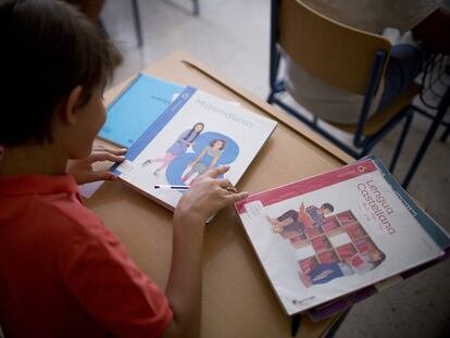 Un alumno del colegio de Educación infantil y primaria Jacarandá, en Sevilla.