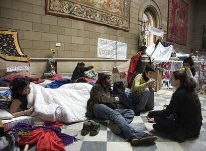 Encierro de estudiantes, el pasado mes de diciembre, en la Universidad de Barcelona.