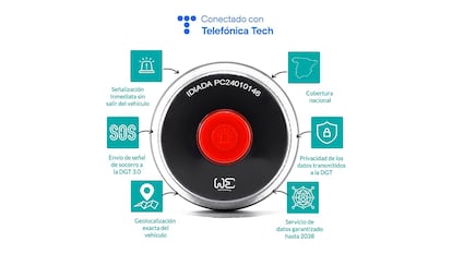 Baliza v16 sobre fondo blanco.