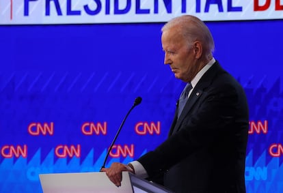 El candidato demócrata, Joe Biden, durante el debate. 