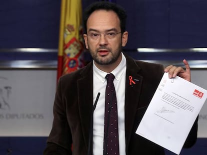 Antonio Hernando, el 1 de diciembre en el Congreso de los Diputados.