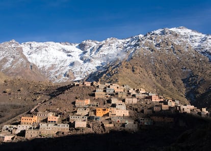 El macizo de Jbel Toubkal en el parque nacional de Toubkal, Marruecos.