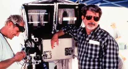 George Lucas, durante el rodaje de 'Star wars'.