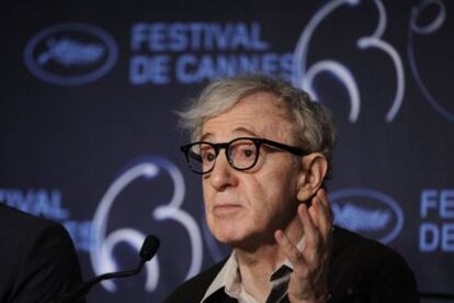 Woody Allen durante la rueda de prensa de presentación de su última película en Cannes.