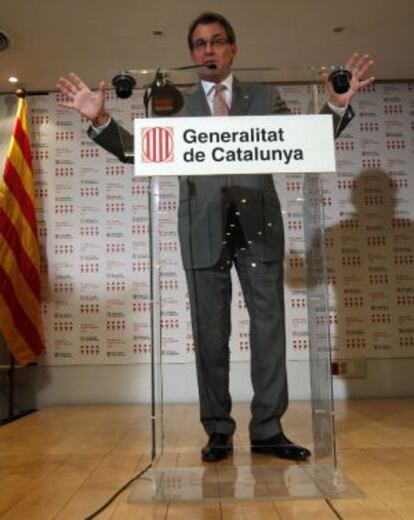 Artur Mas, ayer durante su comparecencia en Madrid.