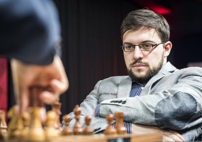 Maxime Vachier-Lagrave, durante la primera ronda, en la sede londinense de Google