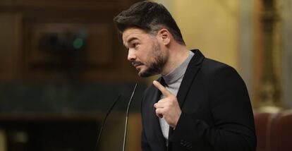 El portavoz parlamentario de ERC, Gabriel Rufián.