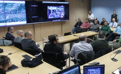 Imagen de la reunión del operativo, ayer en Bilbao.