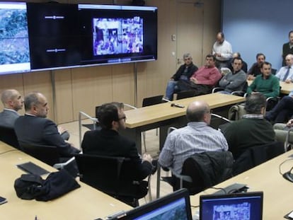 Imagen de la reunión del operativo, ayer en Bilbao.