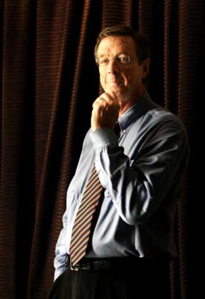 Michael Crichton, ayer en Barcelona.