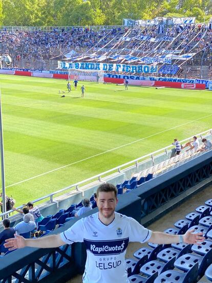 Florian Jaramago en el estadio de Gimnasia y Esgrima.