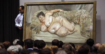 Pintura 'Benefits Supervisor Sleeping', de Lucian Freud, que Christie's sacó a subasta en Nueva York en 2008.