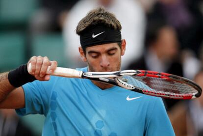 El argentino Del Potro, durante el partido ante el serbio Djokovic.