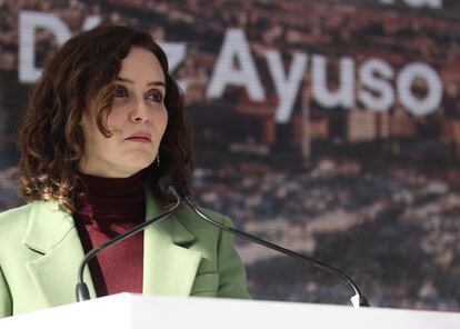 La presidenta de la Comunidad de Madrid, Isabel Díaz Ayuso, en un acto el 11 de enero.