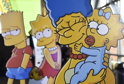 Cartulinas de 'Los Simpson' en una fiesta en 2016.