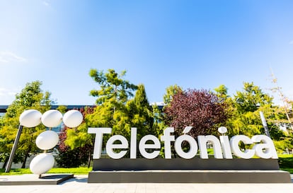 Vista del logotipo de Telefónica.