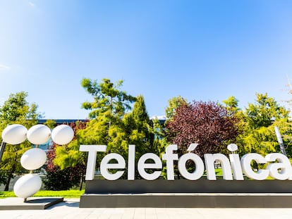 Vista del logotipo de Telefónica.