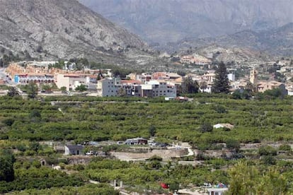 El pueblo de Orxeta en una imagen tomada ayer.