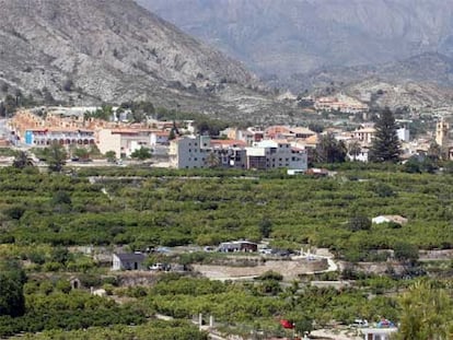 El pueblo de Orxeta en una imagen tomada ayer.