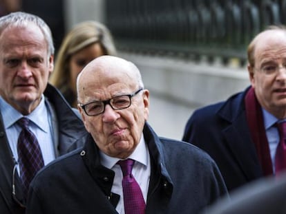 Rupert Murdoch, a su llegada a la Corte Suprema de Nueva York, el 20 de noviembre de 2013.