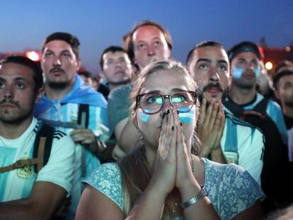 Los aficionados de Argentina tras el partido ante Croacia.