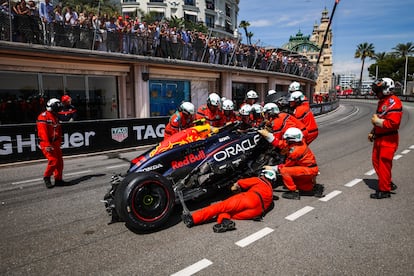 El choque de Checo Pérez en Mónaco