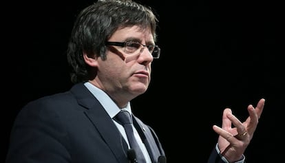 Carles Puigdemont a la conferència del Romea.