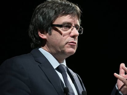 Carles Puigdemont a la conferència del Romea.