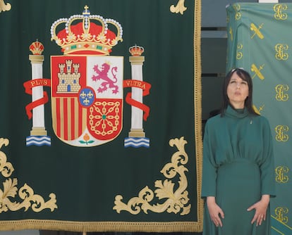 La nueva directora de la Guardia Civil, Mercedes González, durante el acto de toma de posesión celebrada esta martes en la Dirección General de la Guardia Civil.