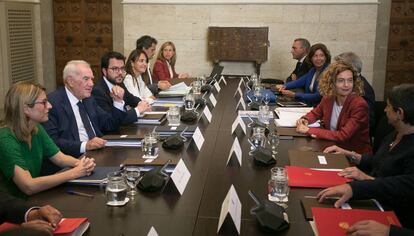 Comisión bilateral entre el Gobierno y la Generalitat en agosto de 2018.