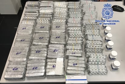 Alijo de más de 24.000 pastillas de Rivotril y Trankimazín interceptado en cartagena en 2019.