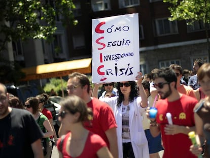 Manifestaci&oacute;n de cient&iacute;ficos en Madrid (foto de archivo)