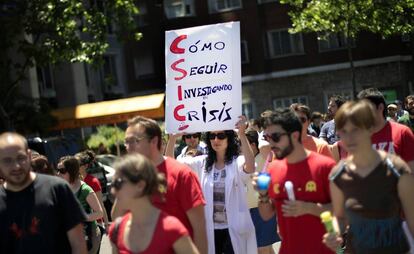 Manifestaci&oacute;n de cient&iacute;ficos en Madrid (foto de archivo)