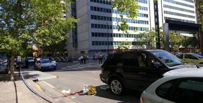 Cerco policial junto al punto en el que se produjo el tiroteo.