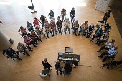 L'orquestra formada pels participants al taller organitzat a L'Auditori.