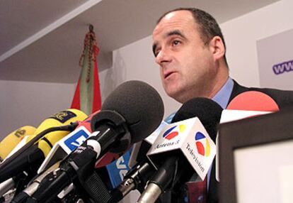 Joseba Egibar, ayer durante una rueda de prensa.