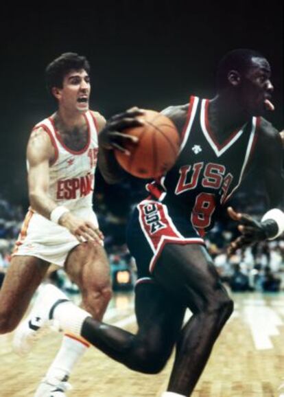 Epi persigue a Michael Jordan en la final del 84.