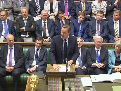 El primer ministro británico, David Cameron, ayer durante su comparecencia ante el Parlamento.