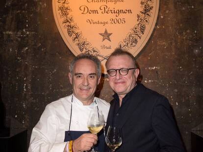 Ferran Adri&agrave; y Richard Geoffroy, jefe de bodega de Dom P&eacute;rignon.