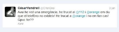 César Vendrell se pregunta en su cuenta de Twitter por la incidencia.