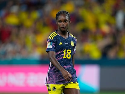 Linda Caicedo de Colombia durante un partido de la Copa Mundial Femenina de la FIFA Australia, en 2023.