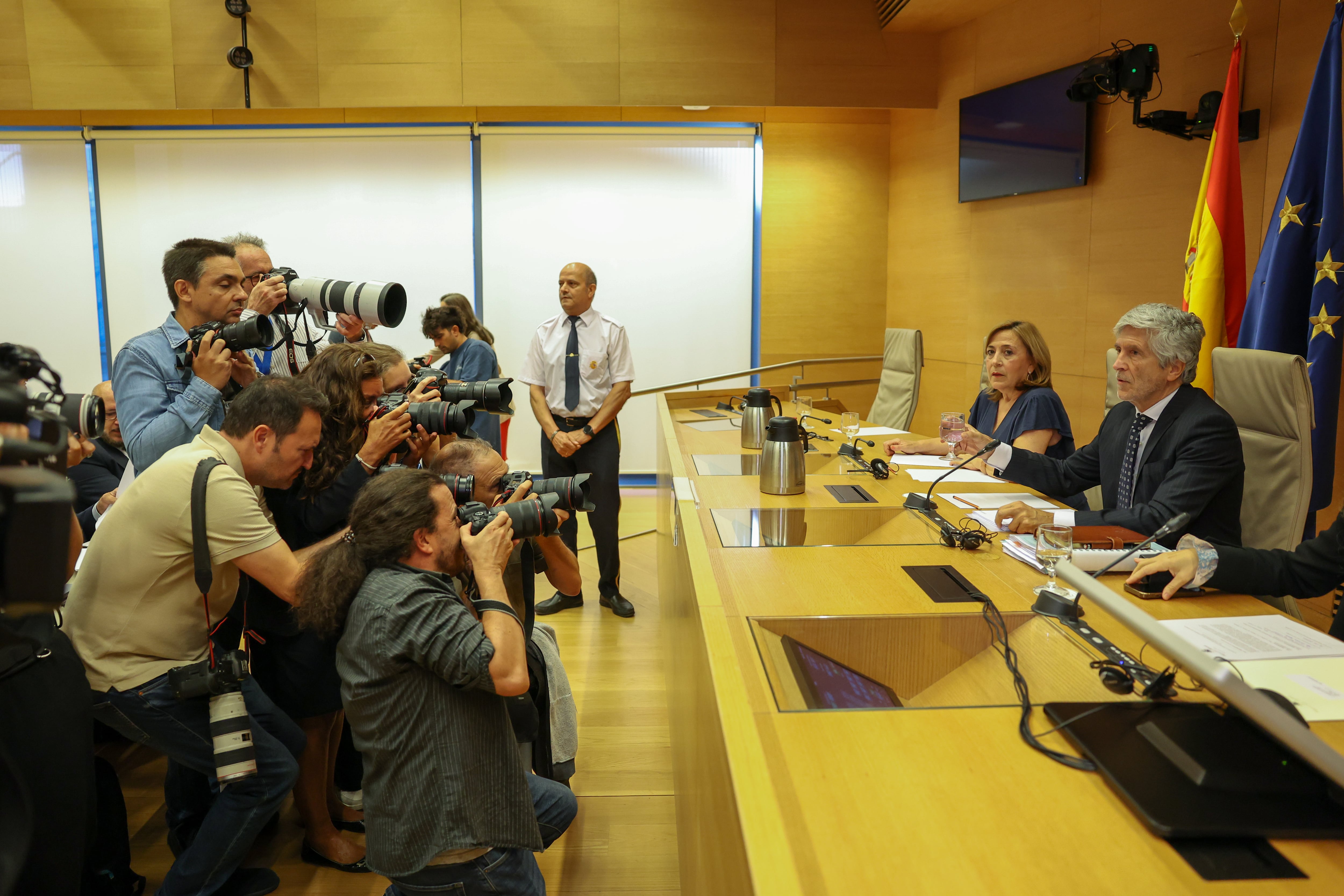 El director de la Policía asegura a Marlaska que el informe no atribuye a Marruecos “la planificación o ejecución” de la crisis migratoria 2 El ministro del Interior, Fernando Grande-Marlaska, el 28 de agosto en el Congreso.
